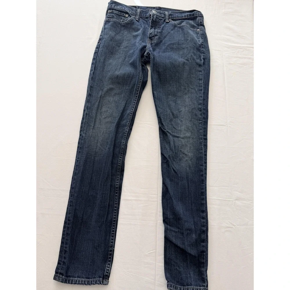 Levi's 511 Jeans Mens 32x34 Blue Medium Wash Slim Straight Denim Pants Casual